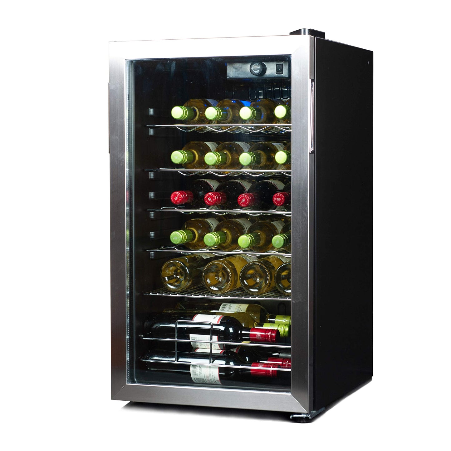 BLACK+DECKER 26 Bottle Wine Fridge, Interior Light, Mechanical Temperature Control, Compressor Cooling